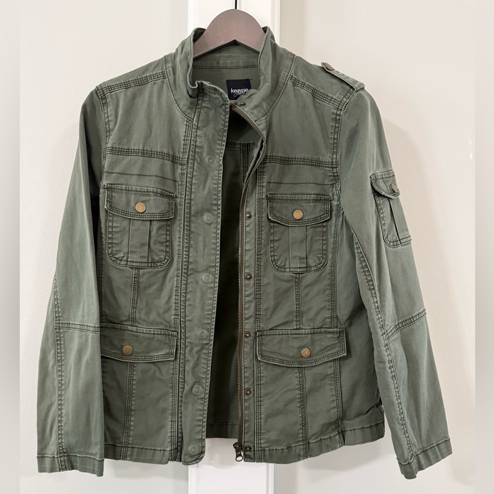 Kensie Women’s Olive Green Military Field Jacket